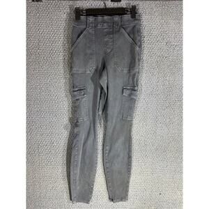 Spanx Twill Utility Cargo Pants Gray Ankle Workwear Women’s Small